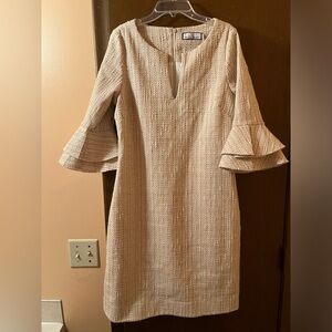 NWT CK Bradley Hazel Tweed Dress with Gold Accents